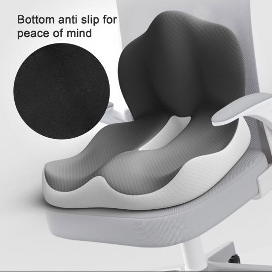 Sittepute med Ergonomisk Design Ryggstøtte Sklisikker Memoryskum Lett Bærbar Smertelindrende Sittepute