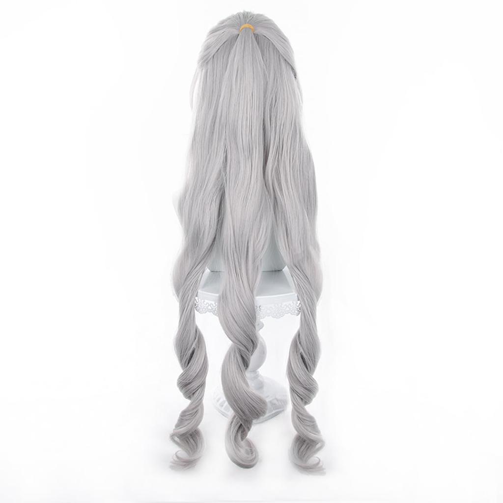 Bronya Cosplay Perücke, Grau, Lang, Hitzebeständig, Perfekt für Schulfeste, Kulturelle Feste, Reiseausstellungen und Fotoshootings, Halloween, und