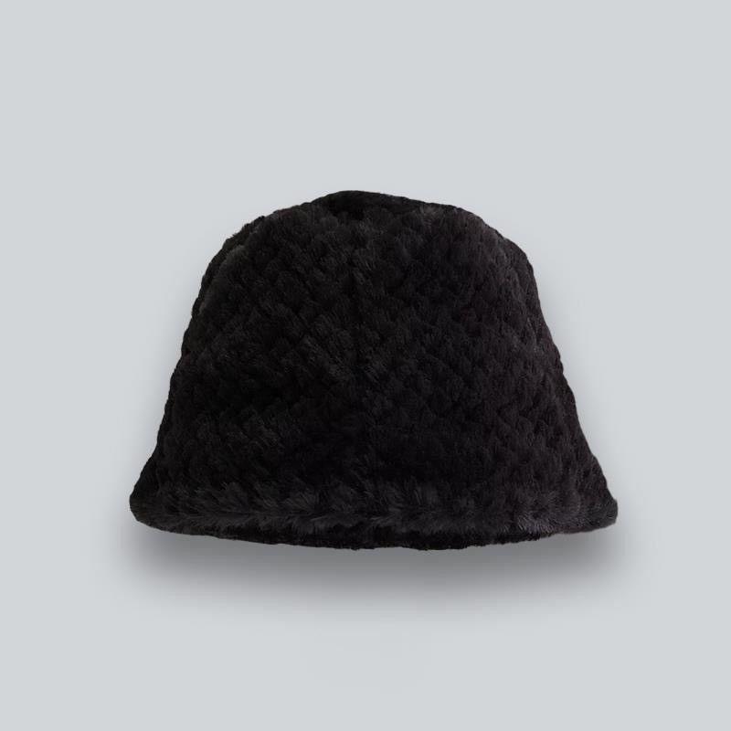 Plush Grainy Bucket Hat Women Winter Fashion Outdoor Warm Solid Color Fisherman Hat Elegant Wild Solid Color Hat