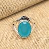 Blue Chalcedony Gemstone 925 Sterling Silver Handmade Ring Jewelry Beauteous Gift For Her