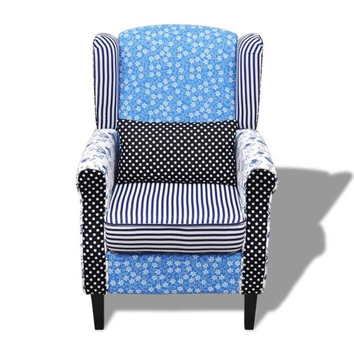 VidaXL Design Patchwork Fabric Armchair Sofa Living Room Office Lounge 240882