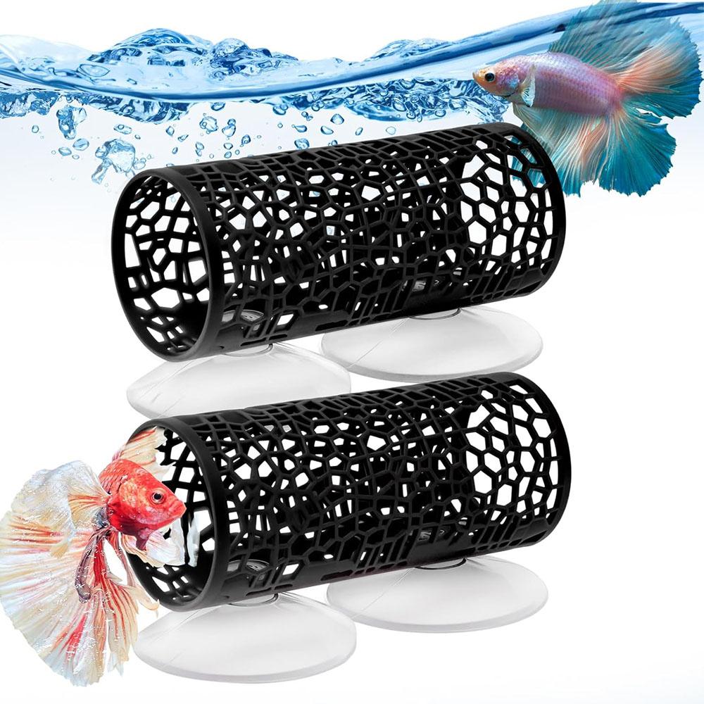 2pcs Betta Tunnel with Suction Cups Suitable for Small Fish and Shrimps