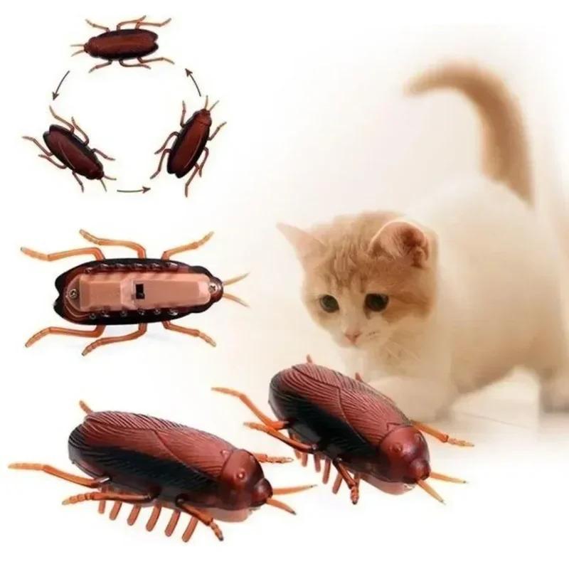 Novel Interesting Electric Simulated Cockroach Toy Crawling Prank Interactive Training Game For Cats Dogs Funny Novelty Pet Toy