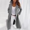 Women Warm Winter Woolen Trench Coat Long Overcoat Thick Full Sleeve Outwear Cashmere Cardigan Jacket