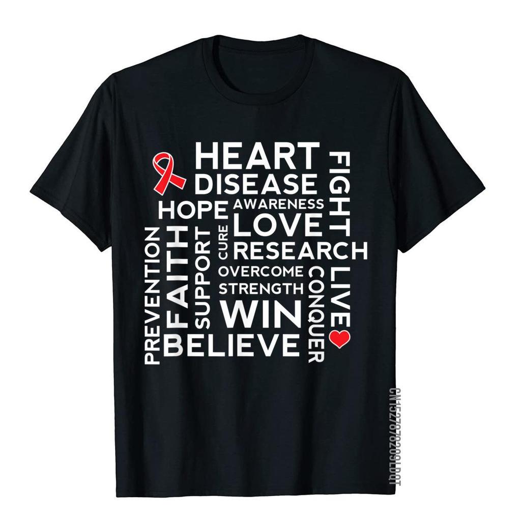 Heart Disease Awareness TShirt Support Walk Tee Beach Tops Shirts For Men Cotton T Shirts Vintage Fashion