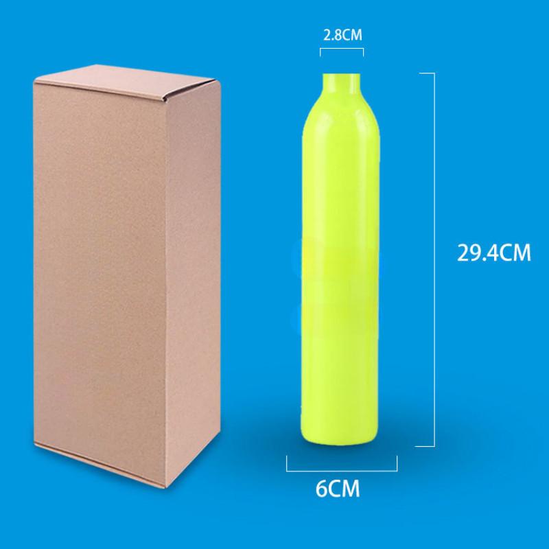 0.5L/0.7L Portable Aluminum Oxygen Bottle 20 Megapascals Mini Scuba Diving Oxygen Bottle Backup Gas Source Bottle 29.4 * 6 * 2.8CM