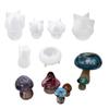 6 Pcs Mushroom Ornament Crafts Silicone Molds Epoxy Jewelry Mold Resin Casting Pendant Mold Suitable for Diy Crafts