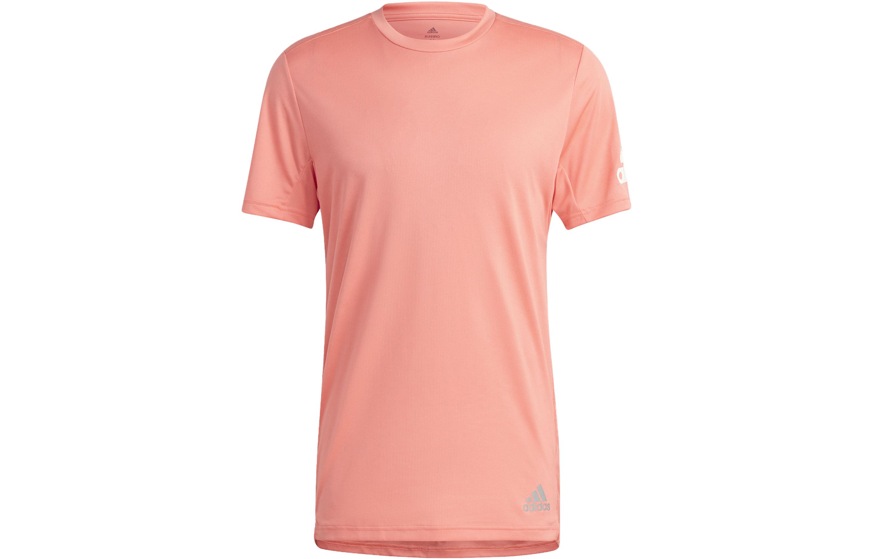 Adidas T Shirts Men s Pink Crew Neck Moderate Straight Fit Pink|L
