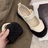 Korean version of white Mary Jane shoes for women's 2025 spring new retro versatile foreign style ugly cute casual shallow mouth single shoes