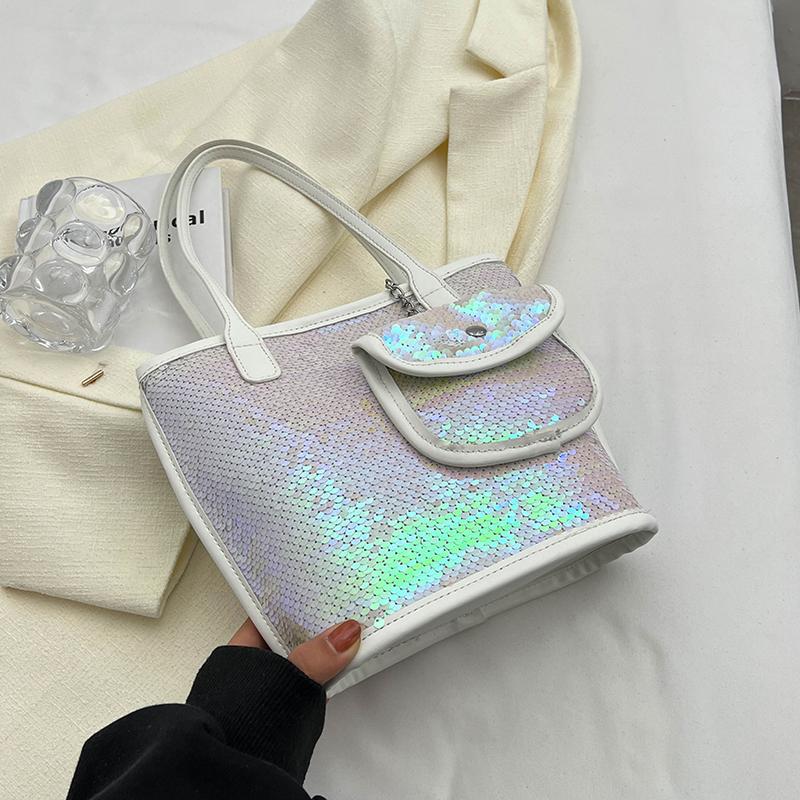 

Летние новые модные женские сумки-ведра, легкие роскошные дизайнерские вечерние сумки для женщин, корейская мода, сумка-тоут с пайетками
