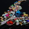 Luxury Diamond Necklace Earrings Set Party Wedding Dress Dinner Accessories Colorful  Rhinestone Necklace Earrings Chain for Girls