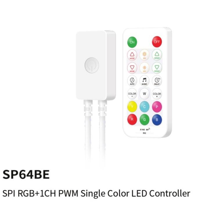 SP64XE Controller Kit for SPI Pixels or 5CH PWM LED Light Strip 2.4G Remote FCOB DIM RGB RGBW CCT WS2812B SK6812 Music BT 5V-24V