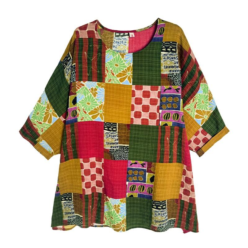 Short Sleeve Oversized Vintage Floral Casual Loose T Shirt Tops Women Summer T-shirt