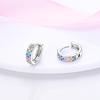 925 Silver Earrings Sparking Colorful Zirconia Hoop Earrings For Women Girls Party Anniversary Jewelry Gifts