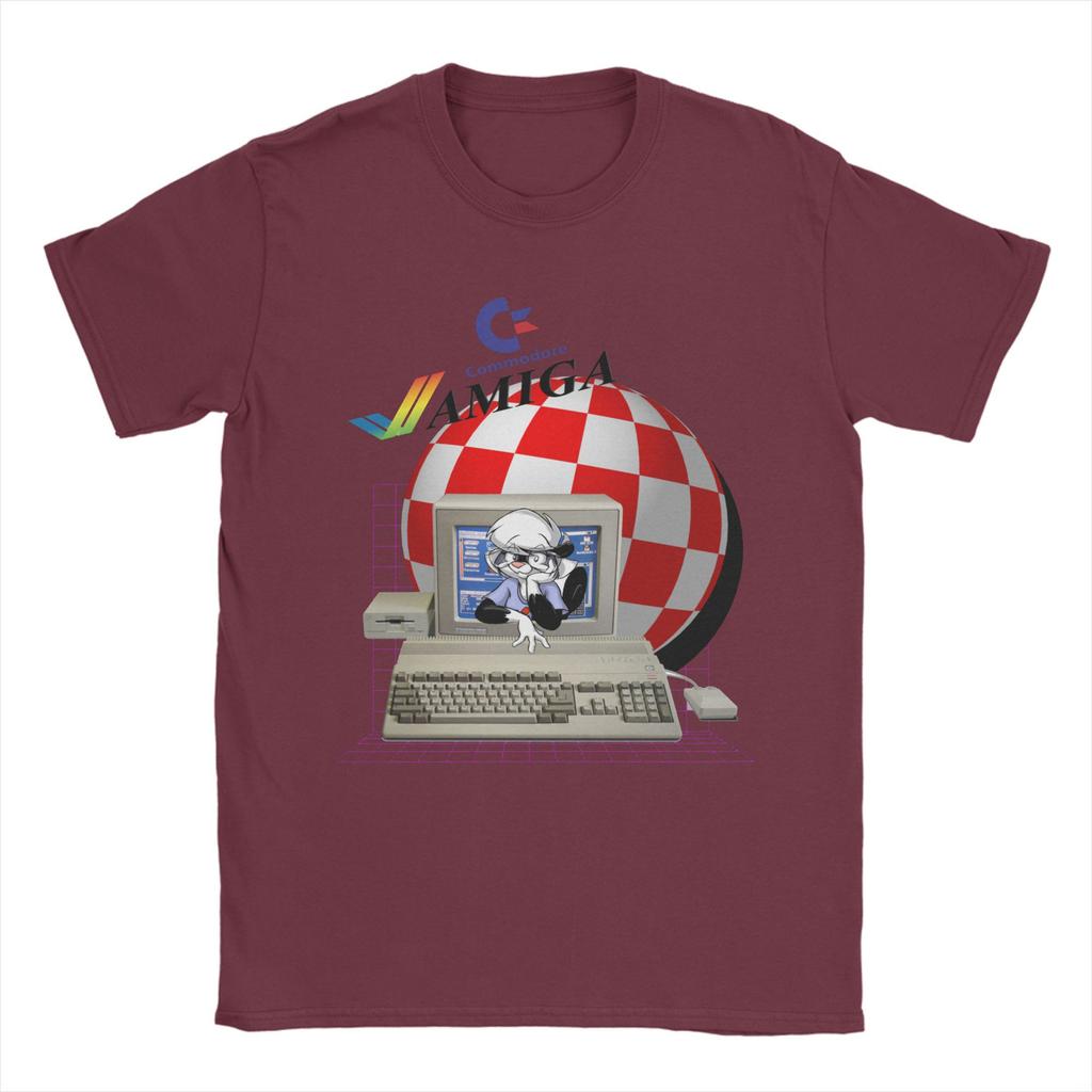 C64 Amiga T-Shirt für Herren Damen Commodore 64 Retro Computer Geek Nerd Vintage Reine Baumwoll-Tees Rundhals Kurzarm T-Shirt