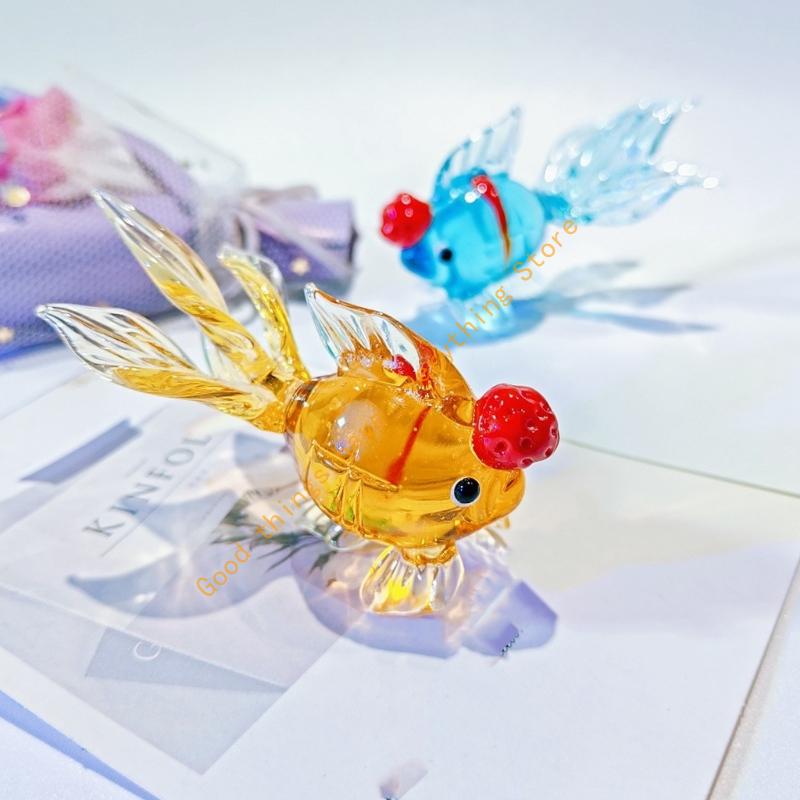 Scultura in Vetro Pesci Rossi Cinesi Con Simbolismo di Buona Fortuna Regalo Decorativo Perfetto Per Matrimoni Celebrazioni Festive 55KF