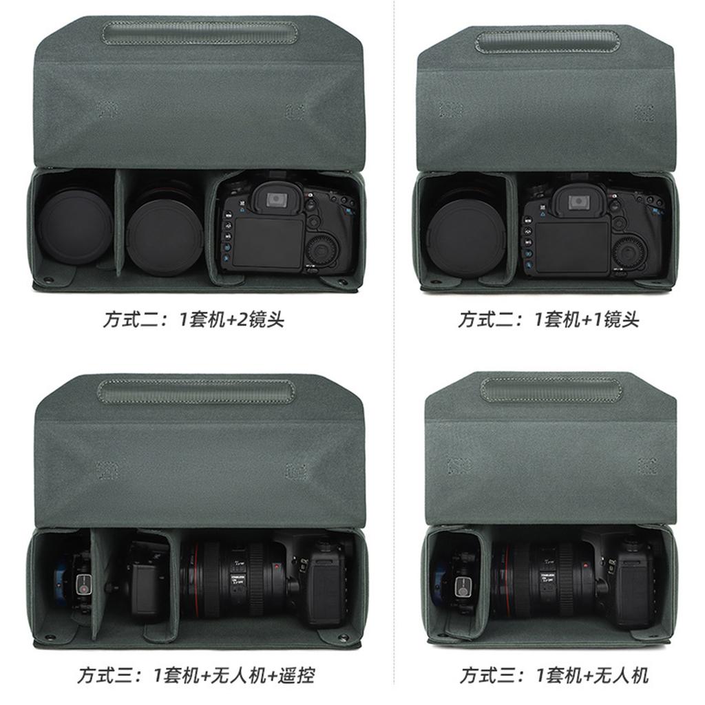 Shockproof Camera Insert Organizers For Mirrorless DSLR Cameras Lens Accessories Polyester Construction Multiple Compartment Design Easy Portability