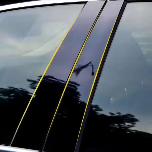 For Hyundai Encino KONA i20 Car Window Center Pillar Black Plastic Trim Sticker Decorative Protector Exterior Accessories