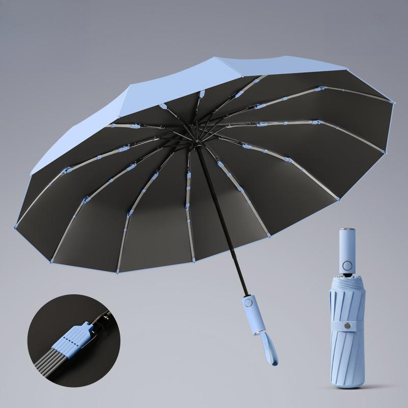 10 bone anti-storm umbrella, automatic umbrella custom folding, advanced weather and rain outdoor parasol