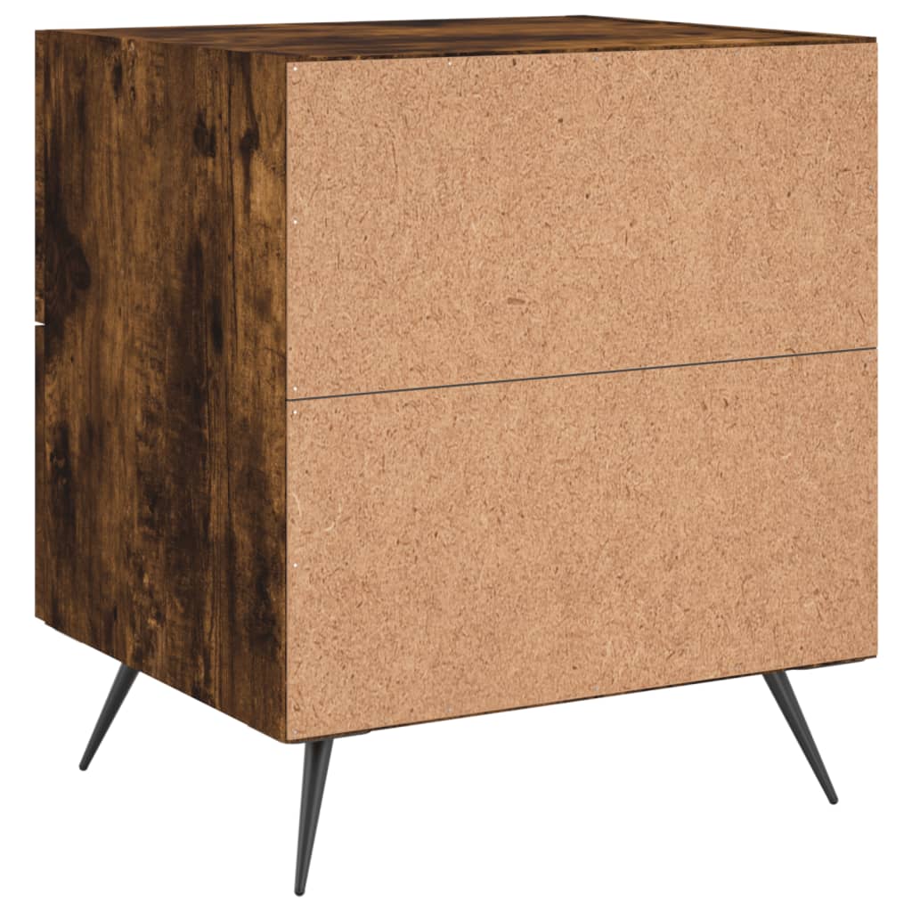 Nightstands (2 pcs) Smoked Oak Finish 40 x 35 x 47.5 cm Engineered Wood