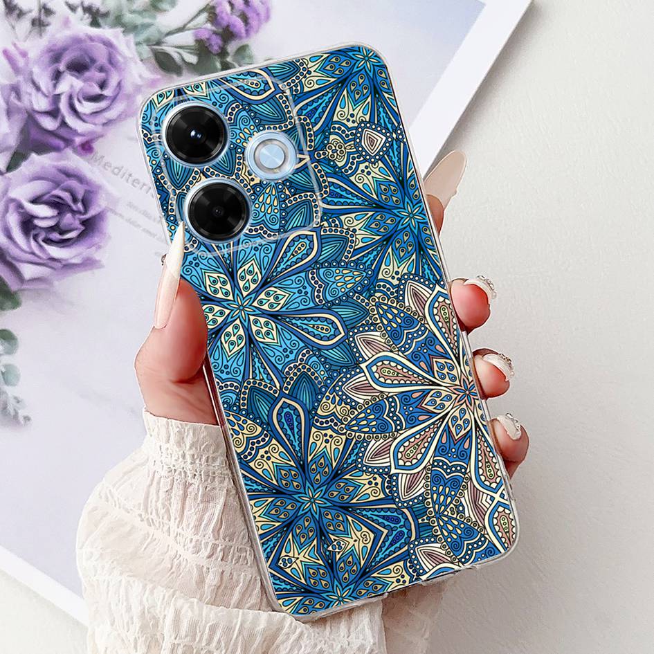 New For Xiaomi Redmi 13x 4G Case Cute Cartoon Panda Machine Flower TPU Soft Silicone Cover For Xiomi Redmi 13X Shockproof Bumper
