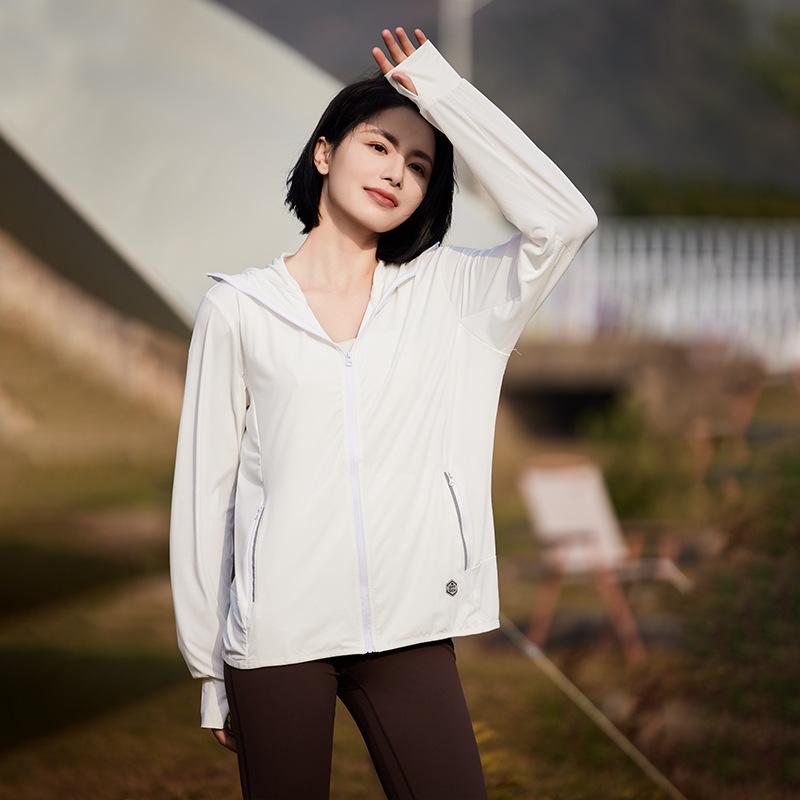 Ice silk sunscreen clothing Women's cloud original yarn Ice feeling UPF50 + sunscreen clothing UV protection removable brim skin clothing