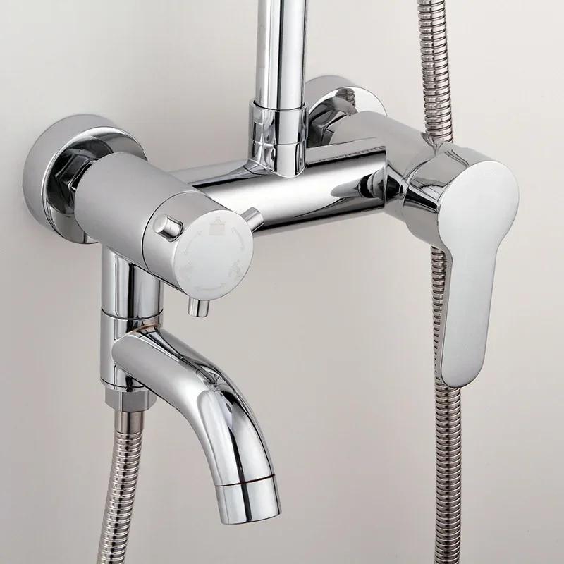 Copper Mixer Valve Shower Accessories Household Bathroom Mixer Tap Wall Mounted Hot and Cold Water Tap Shower Faucets