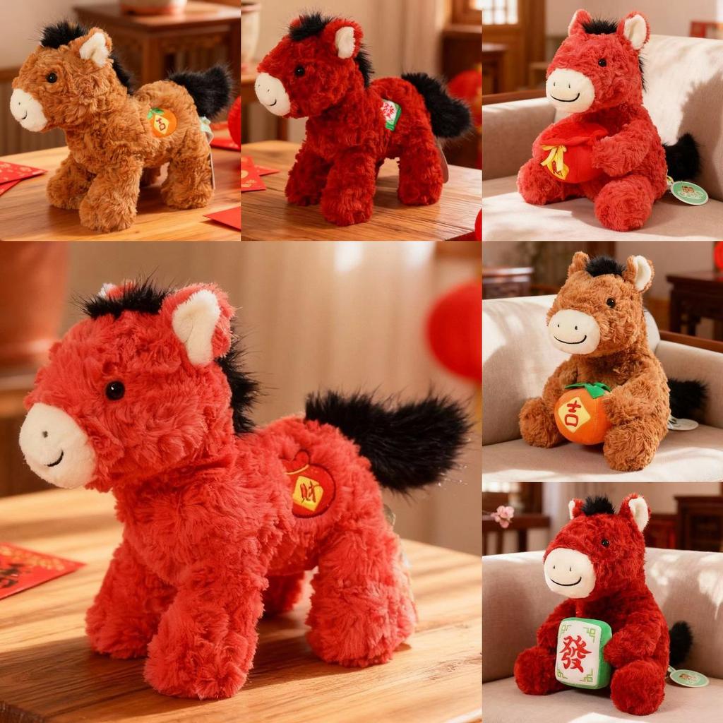 Chinese Zodiac Year Of The Horse Plush Toy With Pp Cotton Fill For New Year Gifts And Celebrations