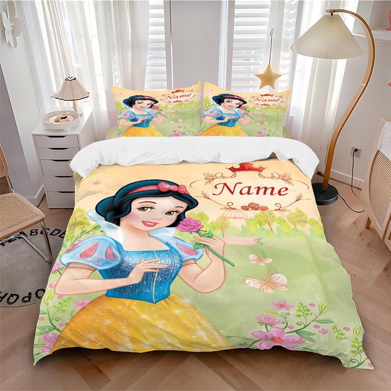 Custom Snow White Garden Bedding 3 Piece Set HD Print Duvet Cover Pillowcases for Teens Adult Bedroom Decoration