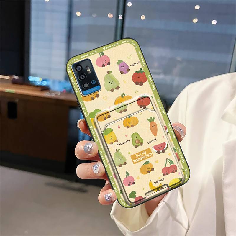 Protective Durable Phone Case For ZTE Blade A71 Dirt-resistant TPU Soft Case Full Wrap Card Slot Waterproof Cute Cartoon