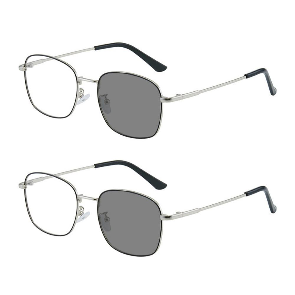 1/2PCS Photochromic Glasses 2 in 1 Anti Blue Light Anti Radiation PC Frame Eyeglasses for Women Unisex
