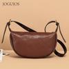 JOGUJOS vegetable tanned leather women's dumpling bag retro leather messenger bag casual versatile women's shoulder bag
