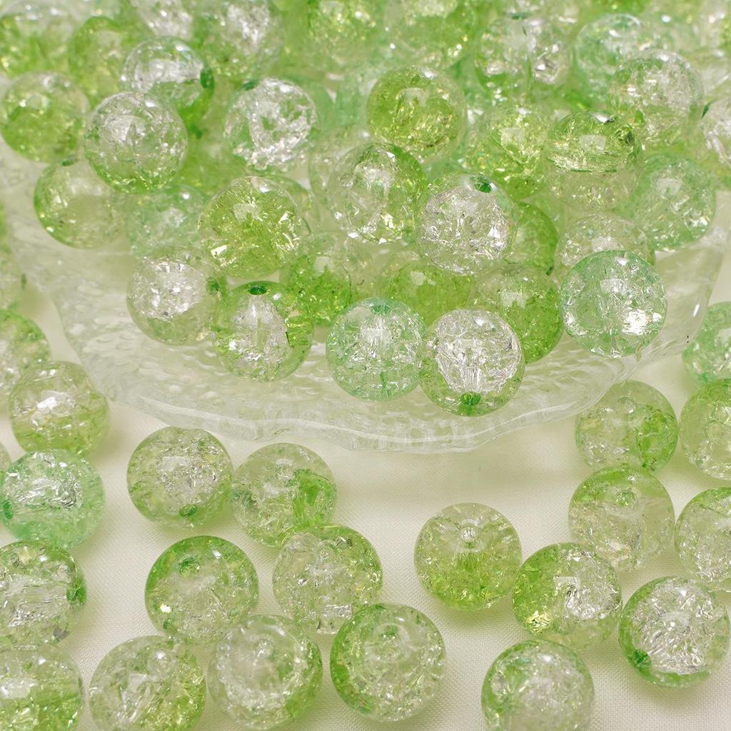8/10mm Crackle Glass Beads for DIY Jewelry - Round Beads for Bracelets & Necklaces