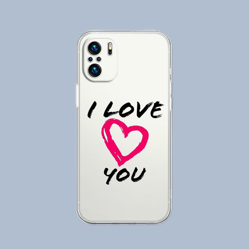 Miluji tě Růžové Srdce Pouzdro na Telefon Pro Xiaomi Redmi Note 15 14 5G 13 12 10 11 Pro Plus 4G 14C 13C 12C Měkké TPU Průhledné Kryt Dárek