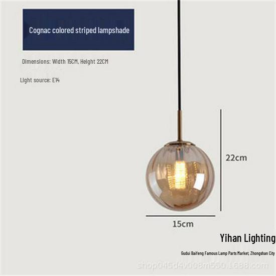 Nordic Modern Pendant Light – Minimalist Glass Fixture for Coffee Shops, Bedside, Bar Counters