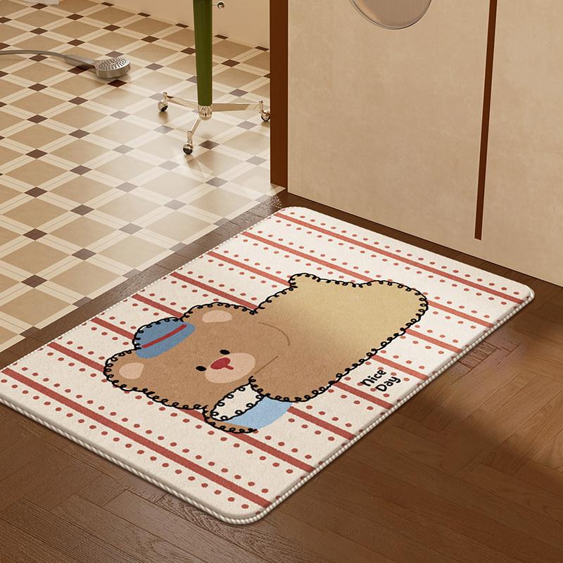 Imitation Cashmere Bathroom Floor Mat Absorbent Foot Mat Household Quick-drying Carpet