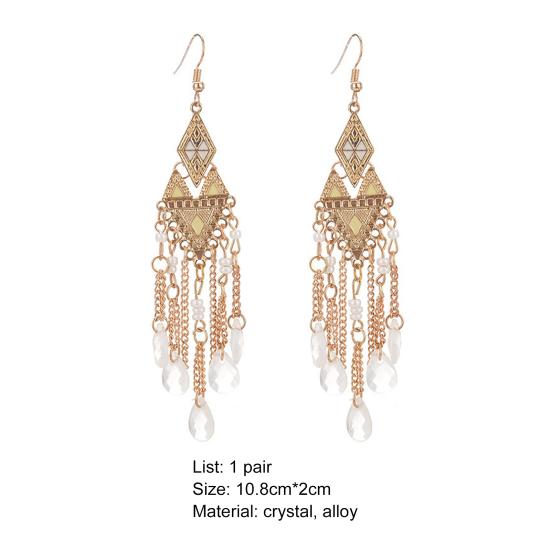 1 pereche cercei dama cu lanț cu ciucuri Cercei cu picătură de cristal artificial lucios pt