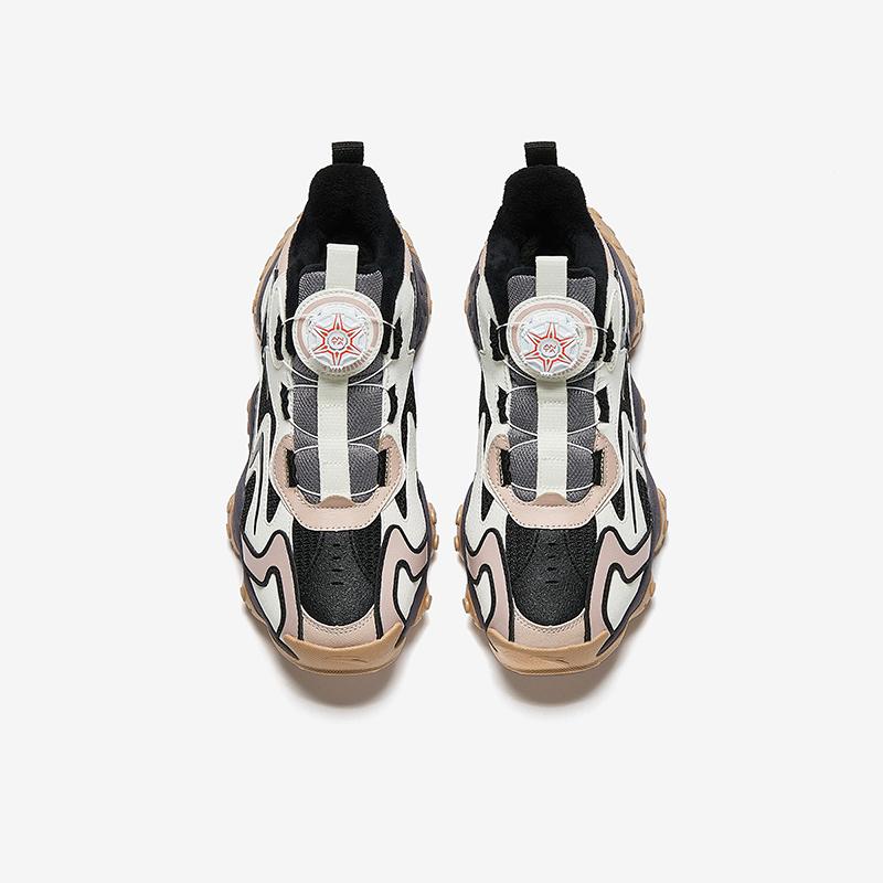 Anta Kids Panstone Trendy Fashion Thickened Warm Non-Slip Durable Mid-Top Casual Shoes Kids Casual Shoes Black White Brown A12446922-1