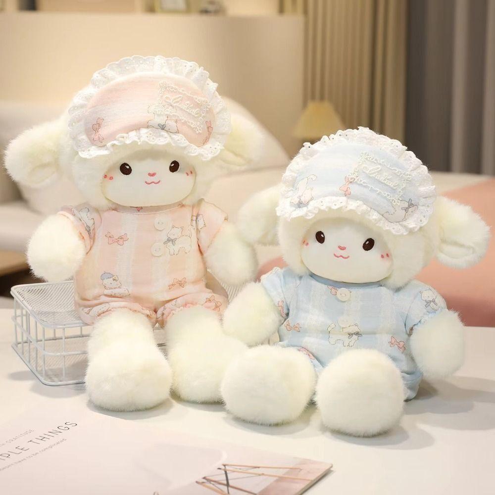 Weiche Lamm-Plüschtiere Flauschige Beruhigungs-Puppe Niedliche Schlaf-Kissen-Puppe Kindergeschenk