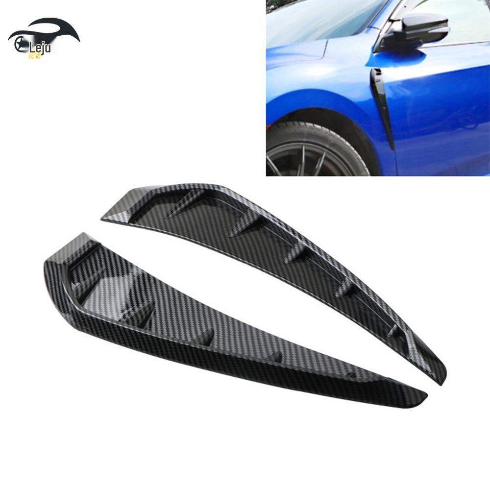 Cross Carbon Fiber Side Fenders: Universal Decorative and Modified Car Body Stickers Gloss Black