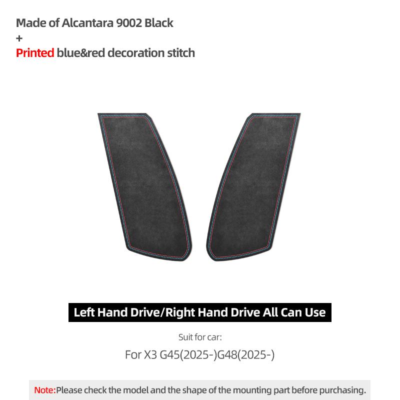 Betterhumz For BMW X3 G45 G48 2025- Made of Alcantara Center B Pillar Panel Trim Stickers Decor Car Interior Tuning Accessories