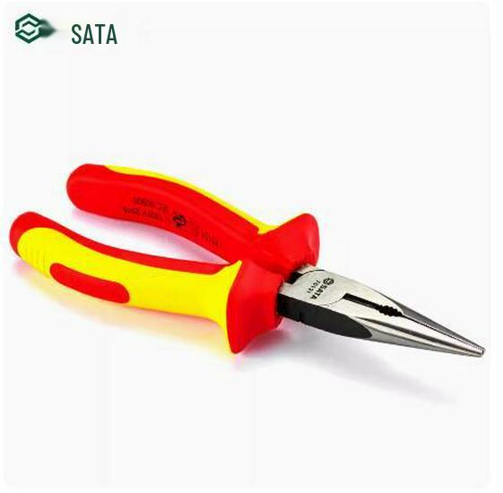 SATA VDE Insulated 6" & 8" Needle-Nose Pliers, 1000V High Voltage Electrician's Tool