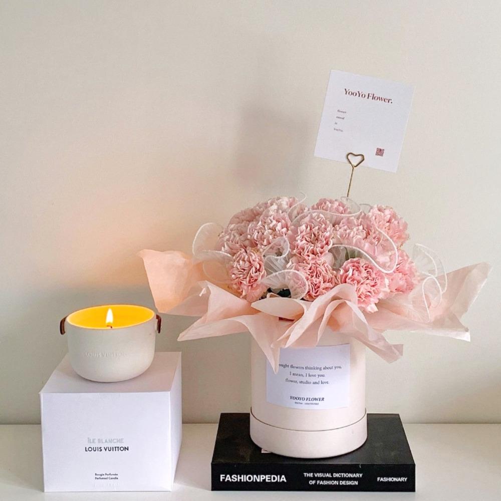 Dárková krabička z jednobarevného balicího papíru Kulatý kbelík na květinovou aranžmá Úložný prostor pro kytici