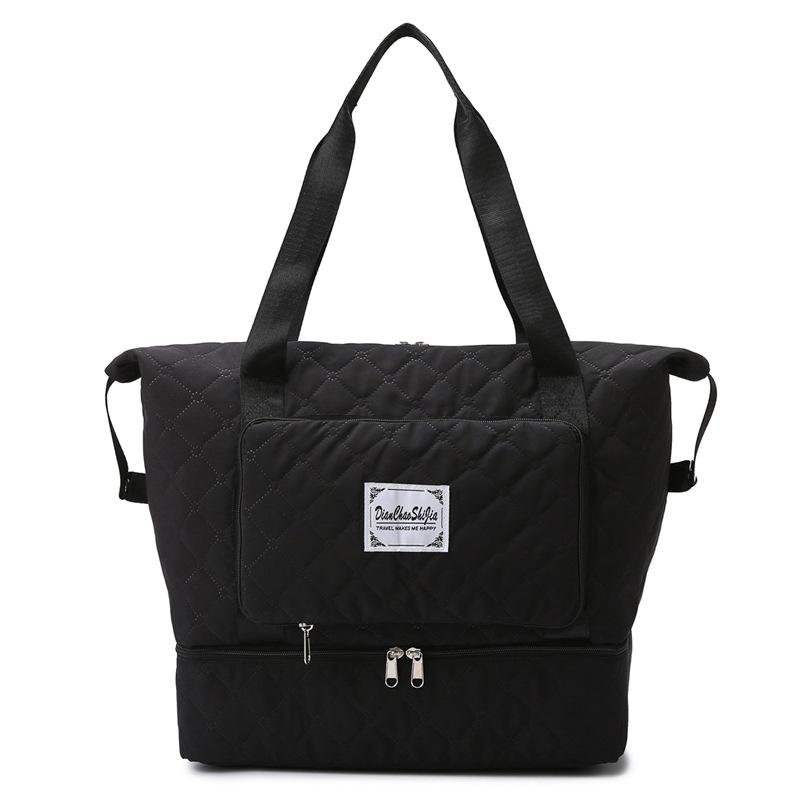 Foldable Wet and Dry Separation Sports Fitness Bag with Shoe Compartment Diamond Going Out Portable Travel Bag Can Be Set with Tie Rod