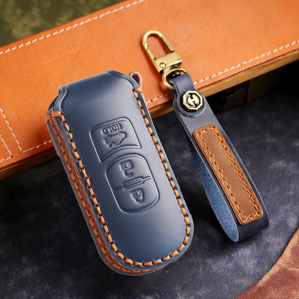[ontto] Mazda Key Case, Key Holder, Key Cover, Leather, Compatible with CX-3, CX-7, CX-8,