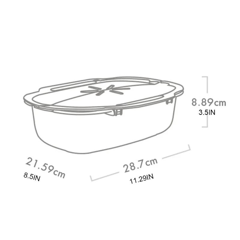 Reusable Microwave Cooking Container with Lid Food Grade PP Microwave Steamer for Vegetables Fish Meat Kitchen Steaming Basket