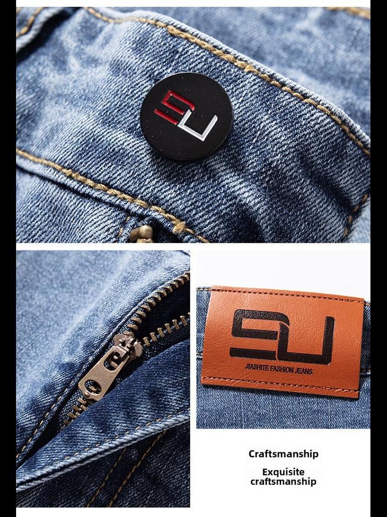 Trendy Men's Loose Straight Cropped Jeans for All Seasons