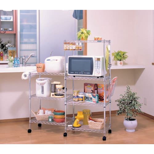 IRIS OHYAMA Metal Rack Kitchen Paper Holder with Hooks MR-24PH