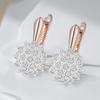 Full Shiny Natural Zircon Dangle Earrings For Women Unique  Rose Gold  Color Mix Wedding Jewelry Best Gift