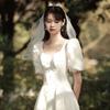 Flower Marry Veil Bow Bride Head Gauze Sweet Wedding Gauze  Women